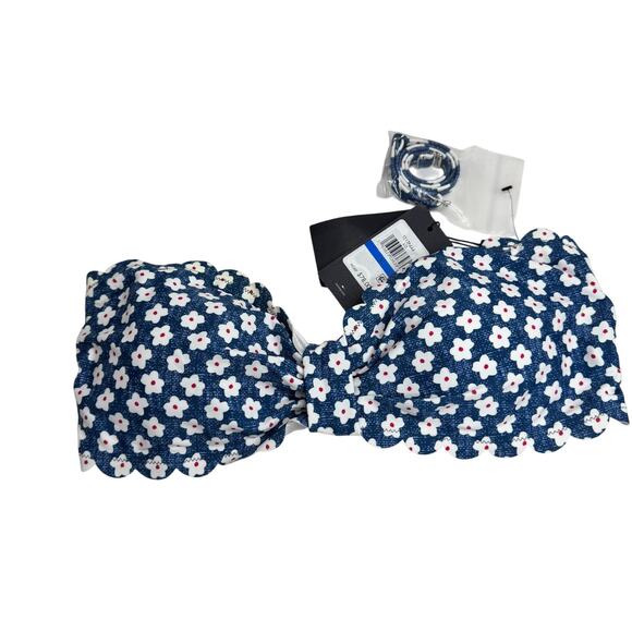Tommy Hilfiger Floral Scalloped Removable Cups Lined Bandeau NWT - Picture 5 of 9